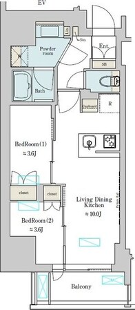 Brillia ist 上野稲荷町の物件間取画像